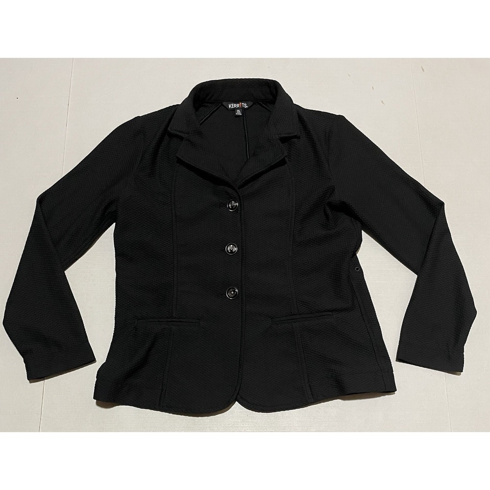 Kerrits Girls XL Black Equestrian Show Jacket Riding Coat 3 Button Stretch